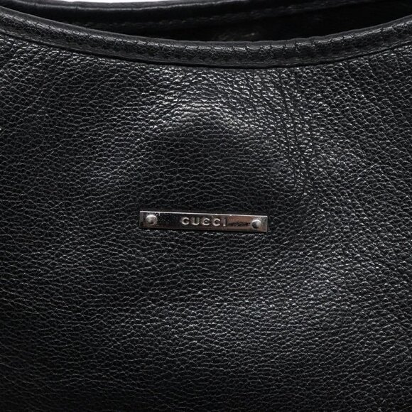 GUCCI Tote Bag Leather Black Silver 113015 Auth - Picture 13 of 16